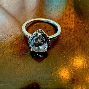 Pandora Sparkling Teardrop Halo Ring